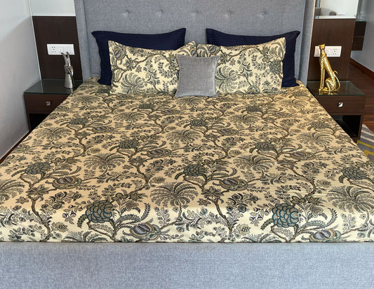 Ada Fine Cotton Block Print King Size Bedsheet