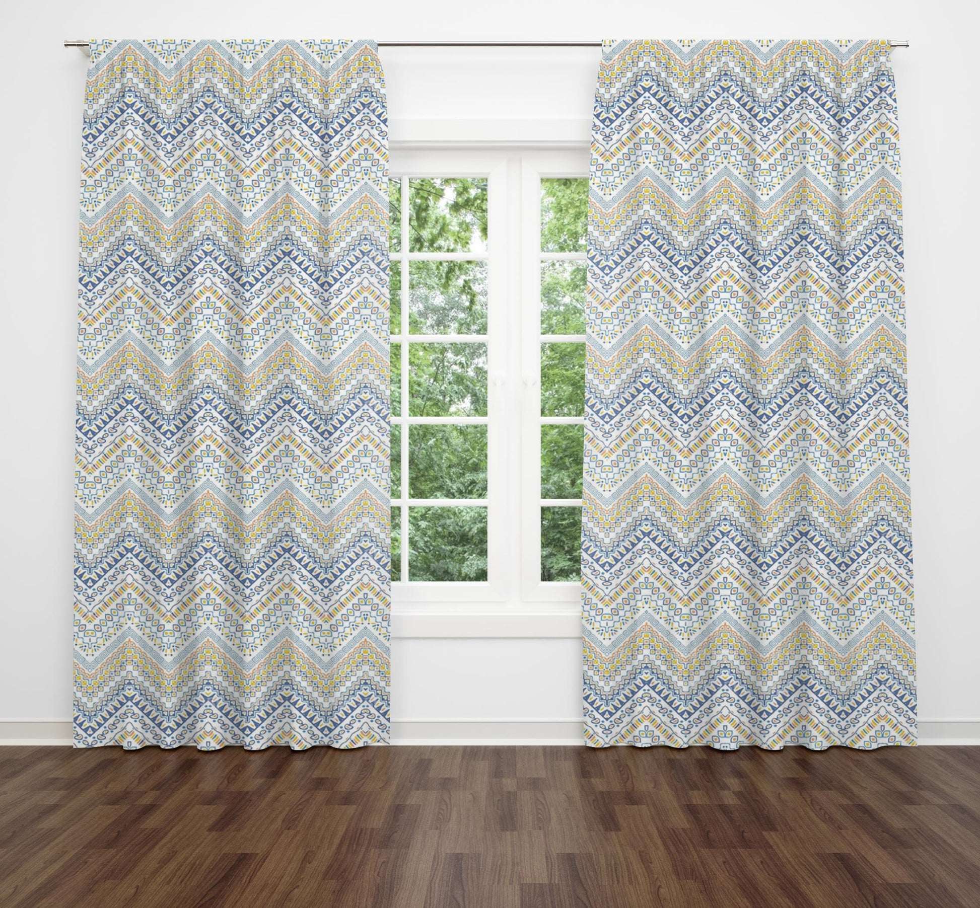 Chevron Cotton 7 Feet Door Curtain