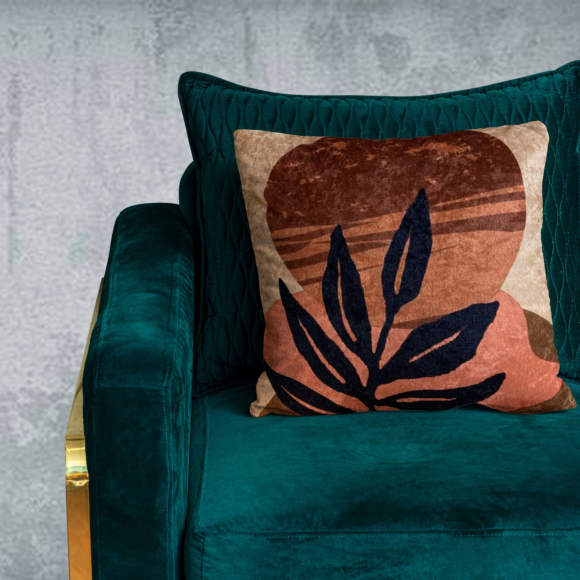 Twig Sunset Modern Chic Designer Velvet Cushion Cover