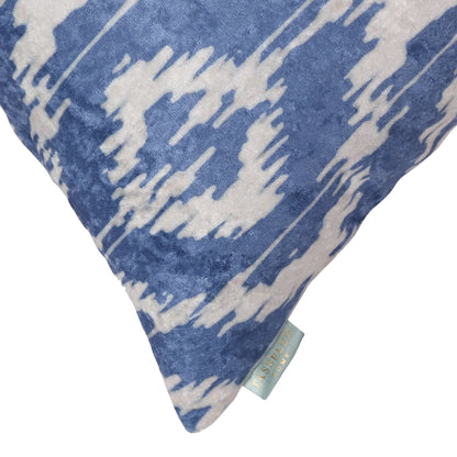 Rhombus Ikkat Crushed Velvet Cushion Cover