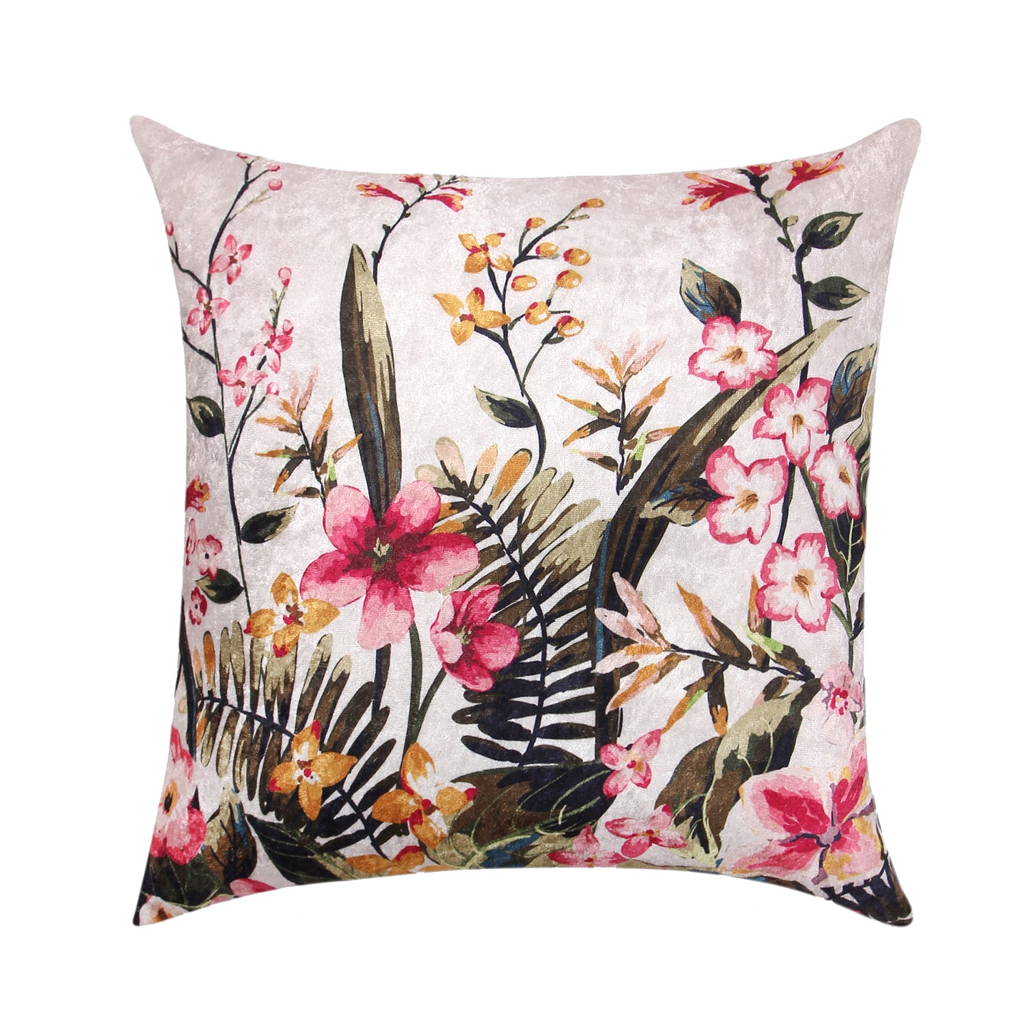 Happy Autumn Leaves Crushed Velvet Cushion Cover