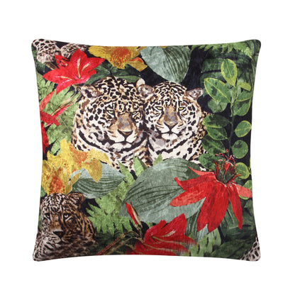 Multicolour Jungle Collection Fabric Cushion Cover Set (4 Piece, Blue and White -3X16 ix 16 inch - 1x18 x12inch)