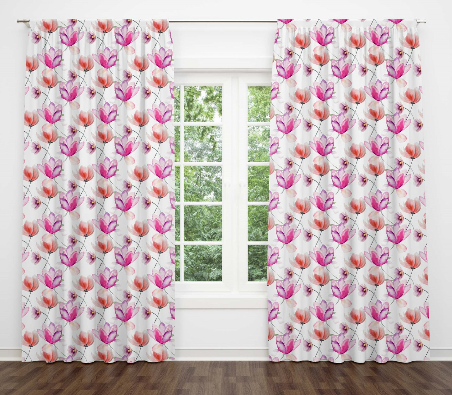 Falling Flowers Cotton Door Curtain