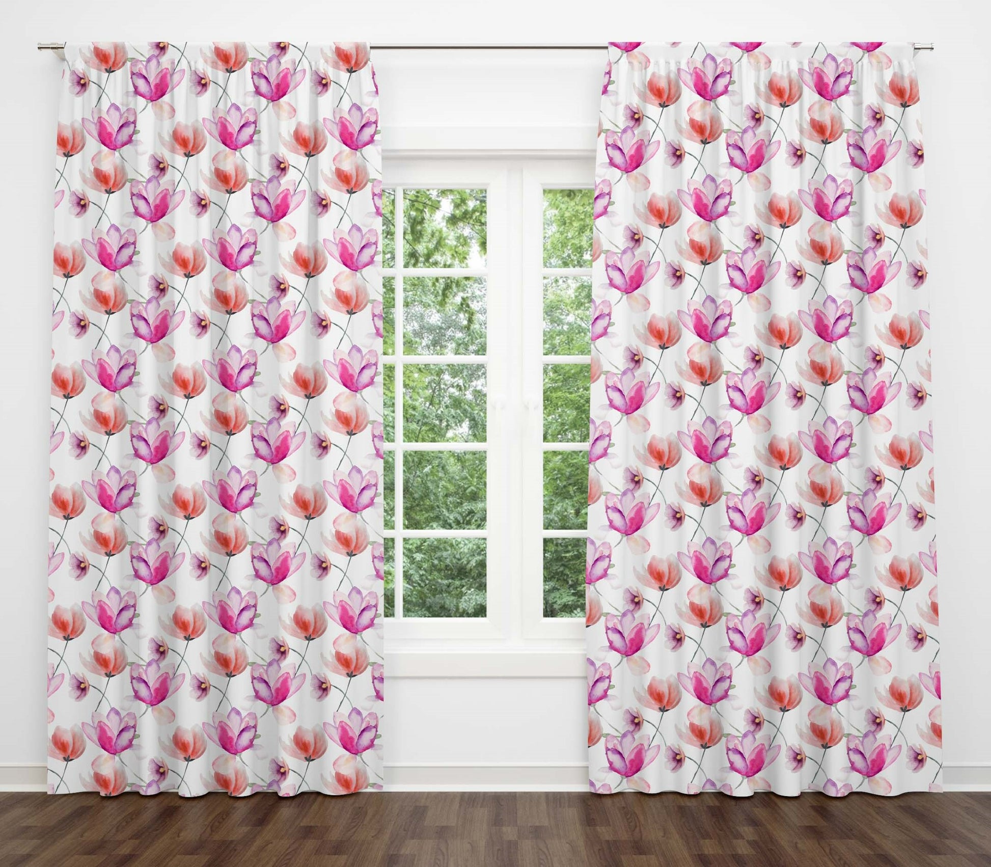 Falling Flowers Cotton Door Curtain