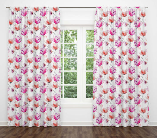 Falling Flowers Cotton Door Curtain