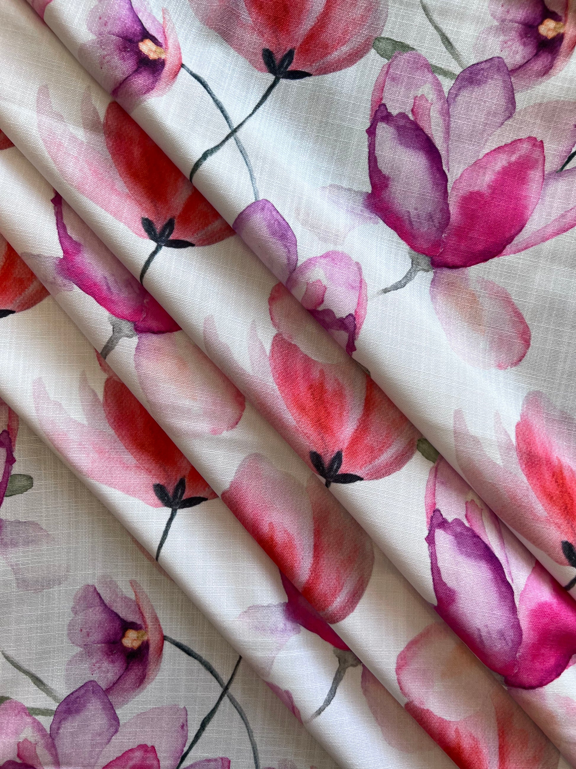 Falling Flowers Cotton Door Curtain 