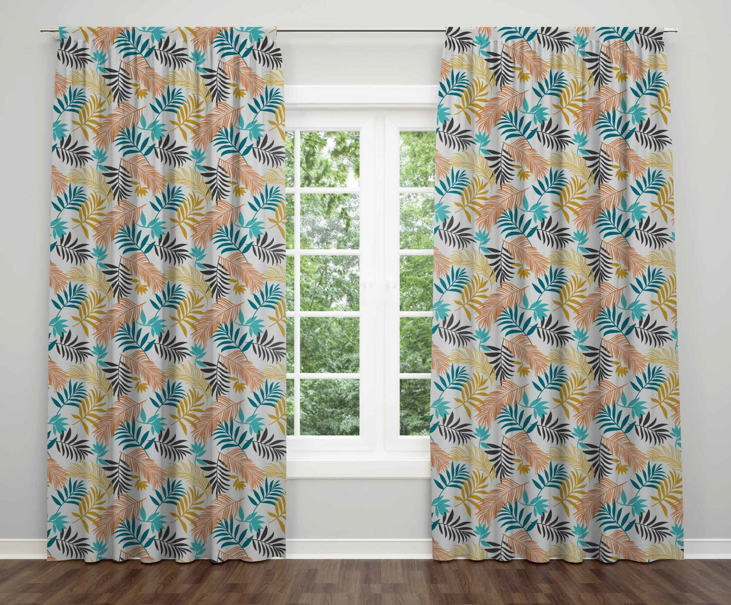 Falling Leaves Cotton 7 Feet Door Curtain