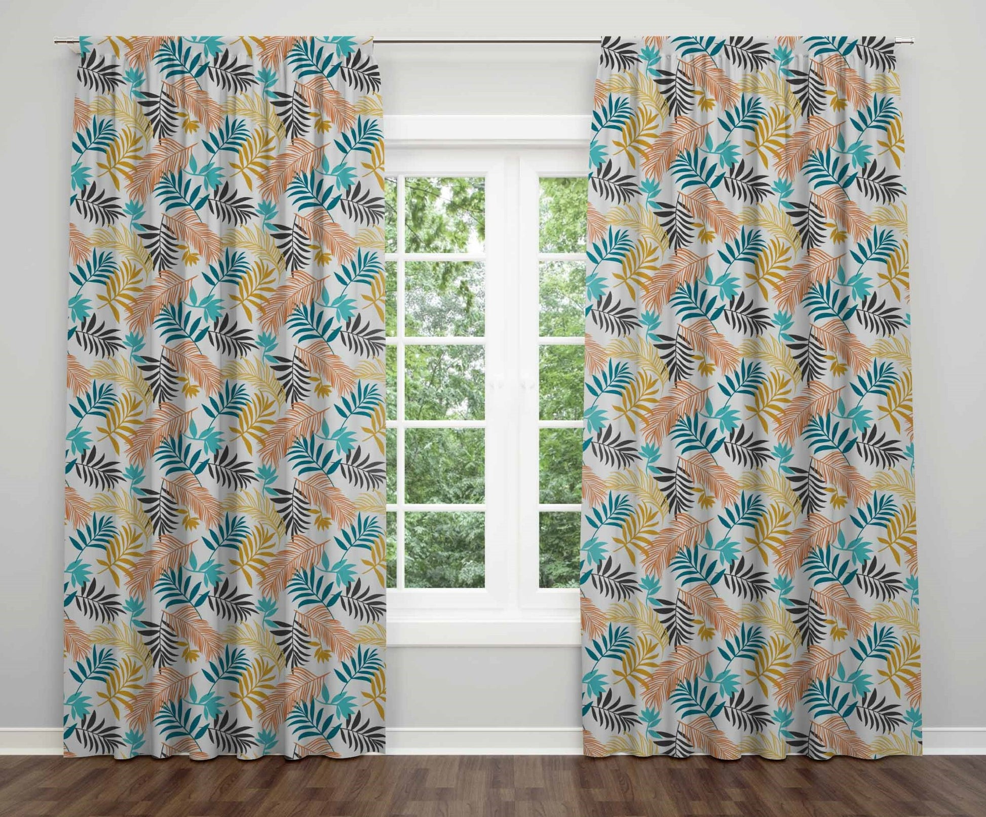 Falling Leaves Cotton 7 Feet Door Curtain