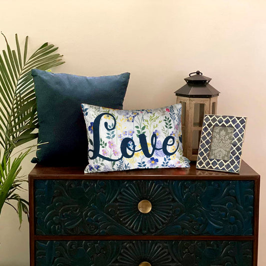 Happy Love Velvet Cushion Cover