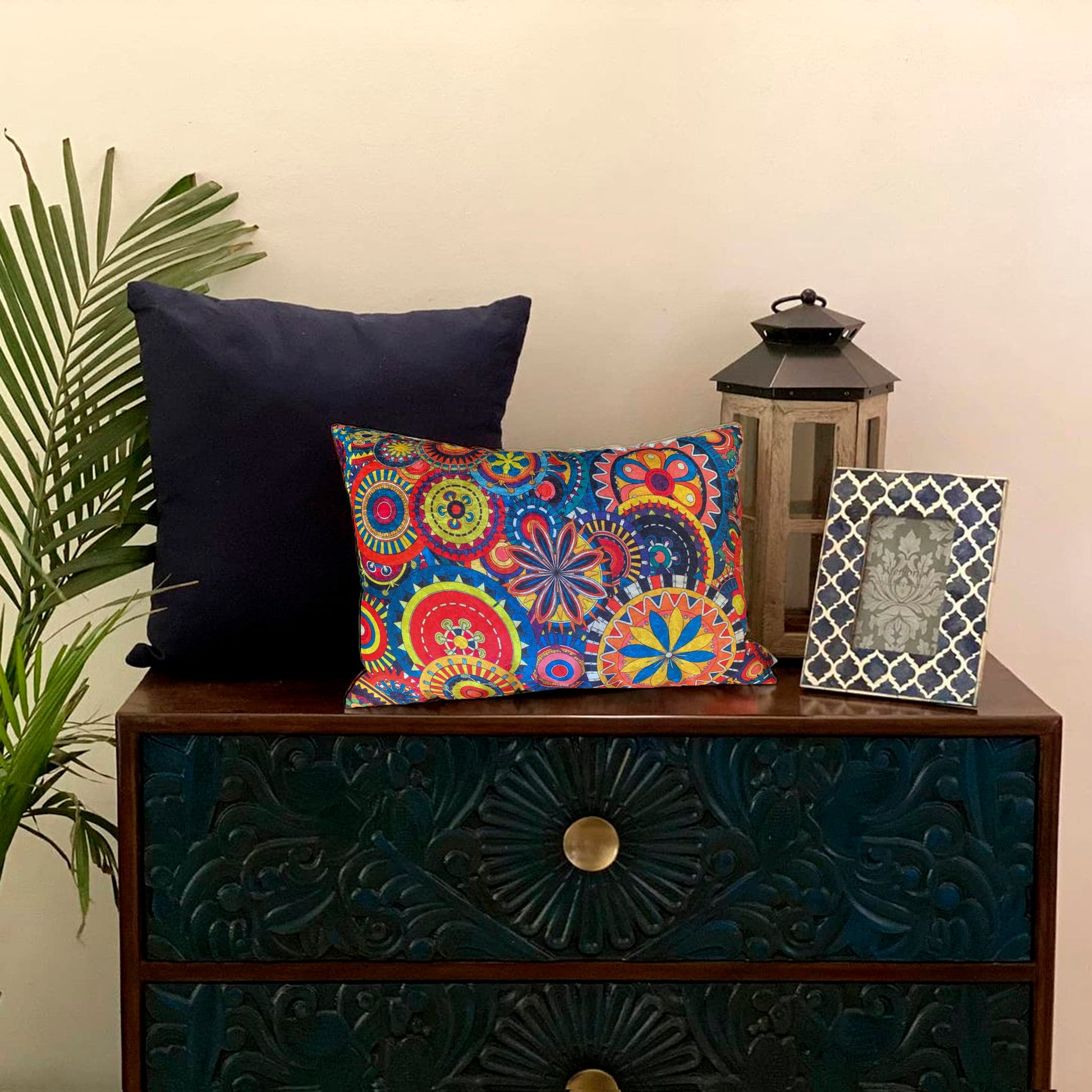 Circus Wheels Crushed Velvet Cushion Cover